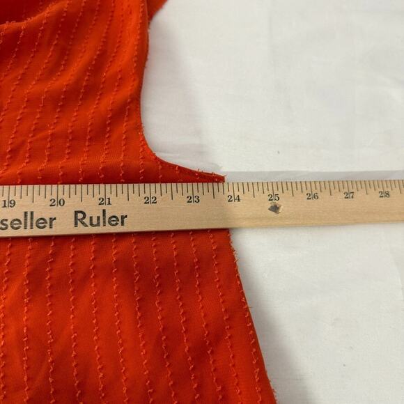 Michael Kors Orange V-Neck Blouse 0X Sleeveless Textured Lightweight Career - Picture 6 of 7